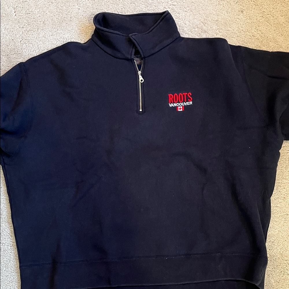 Roots Men's Navy Zip-Up Sweatshirt